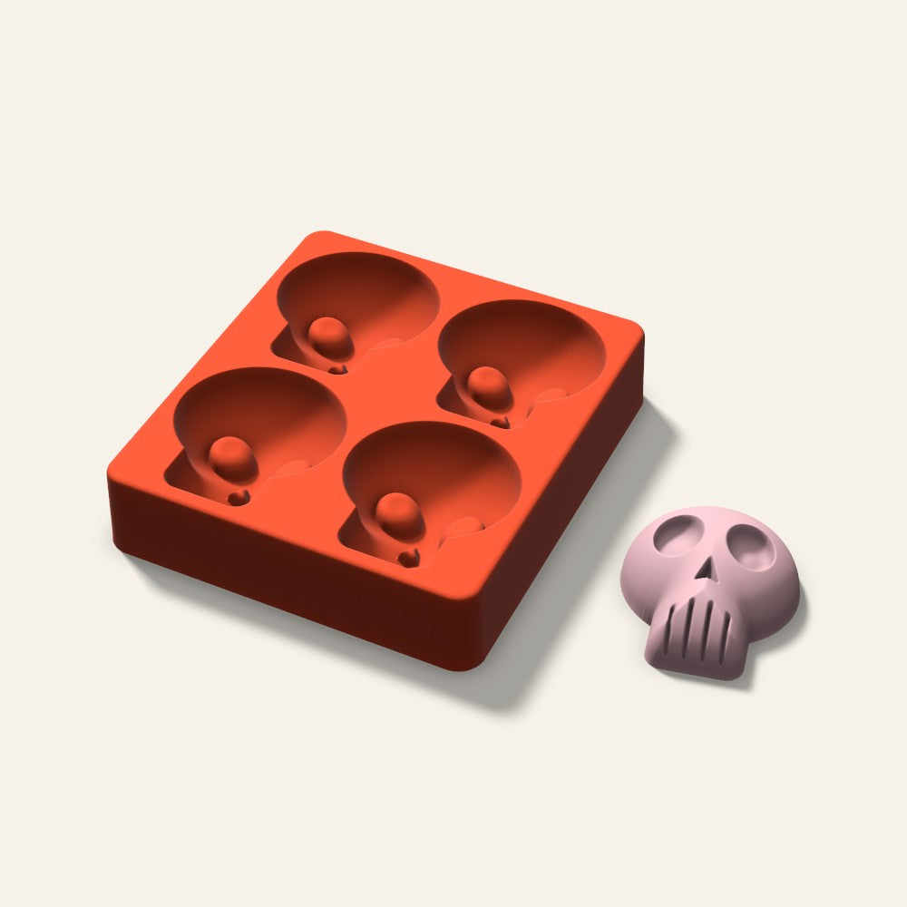 Skull Soap Mold, 2.5 Inch, 4 Cavity, 3D render