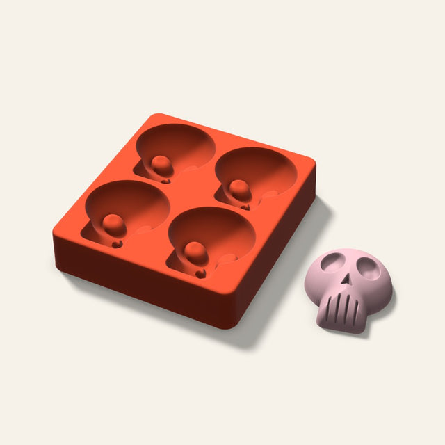 Skull Soap Mold, 2.5 Inch, 4 Cavity, 3D render