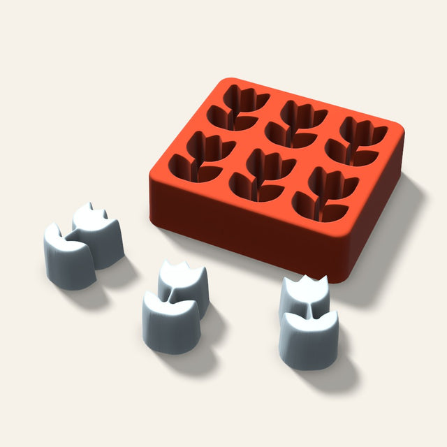 Rose Ice Mold, 1.5 Inch, 6 Cavity, 3D render