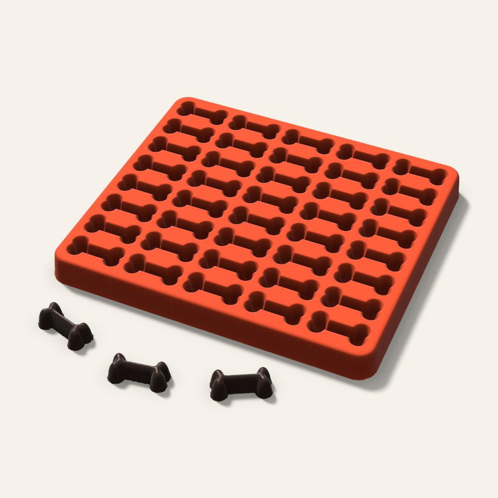 Dog Bone Candy Mold, 1 Inch, 40 Cavity, 3D render