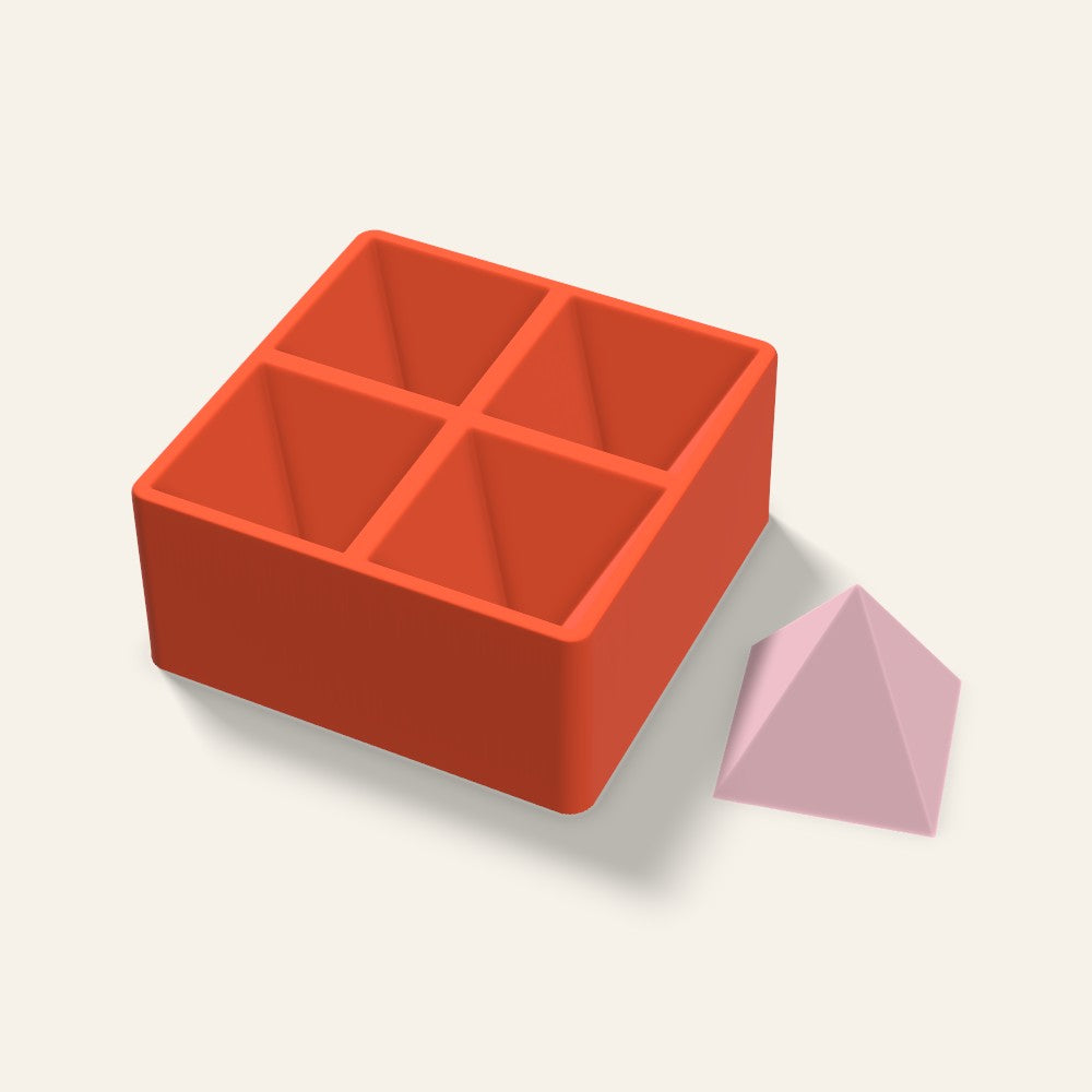 Pyramid Soap Mold, 4 Inch, 4 Cavity, 3D render