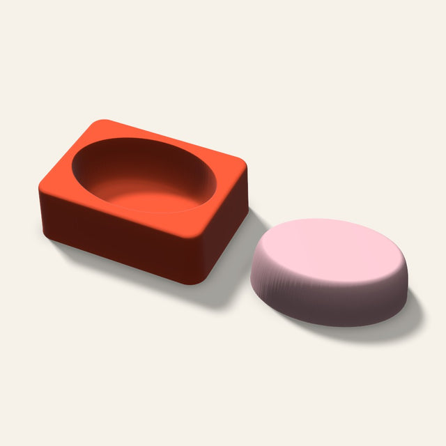 Oval Soap Mold, 3 Inch, 3D render