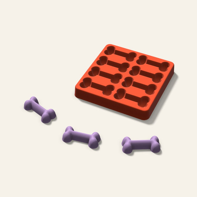 Dog Bone Wax Melt Mold, 2 Inch, 8 Cavity, 3D render