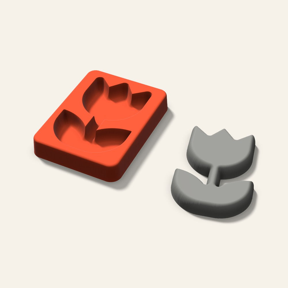 Rose Plaster Ornament Mold, 3.5 Inch, 3D render