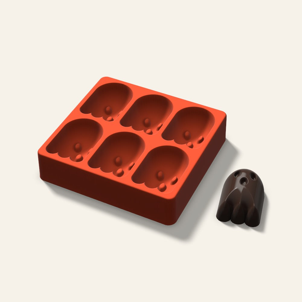 Ghost Mini Cake Mold, 2.5 Inch, 6 Cavity, 3D render