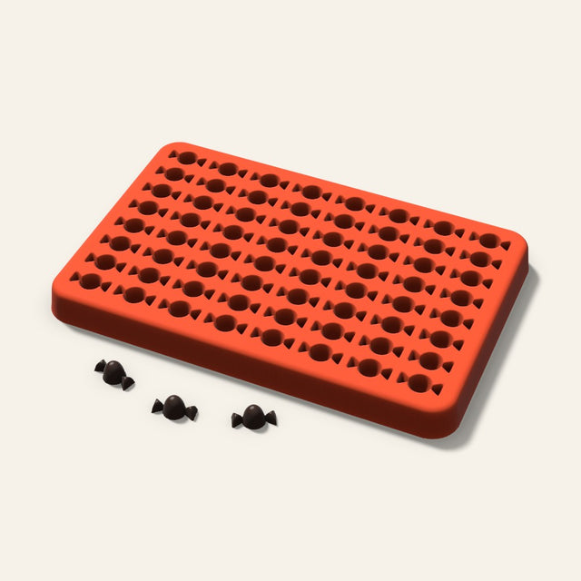 Wrapped Candy Gummy Mold, 0.5 Inch, 64 Cavity, 3D render