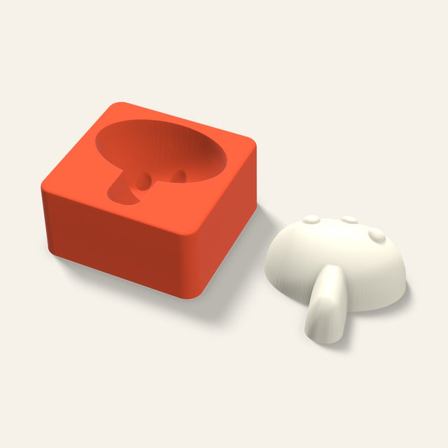 Mushroom Candle Mold, 3 x 1.5 Inch, 3D render