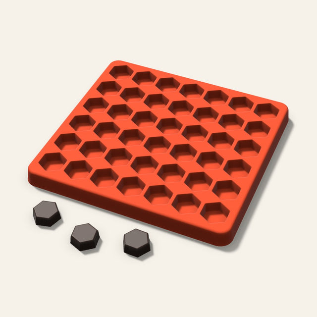 Hexagon Gummy Mold, 0.75 Inch, 42 Cavity, 3D render