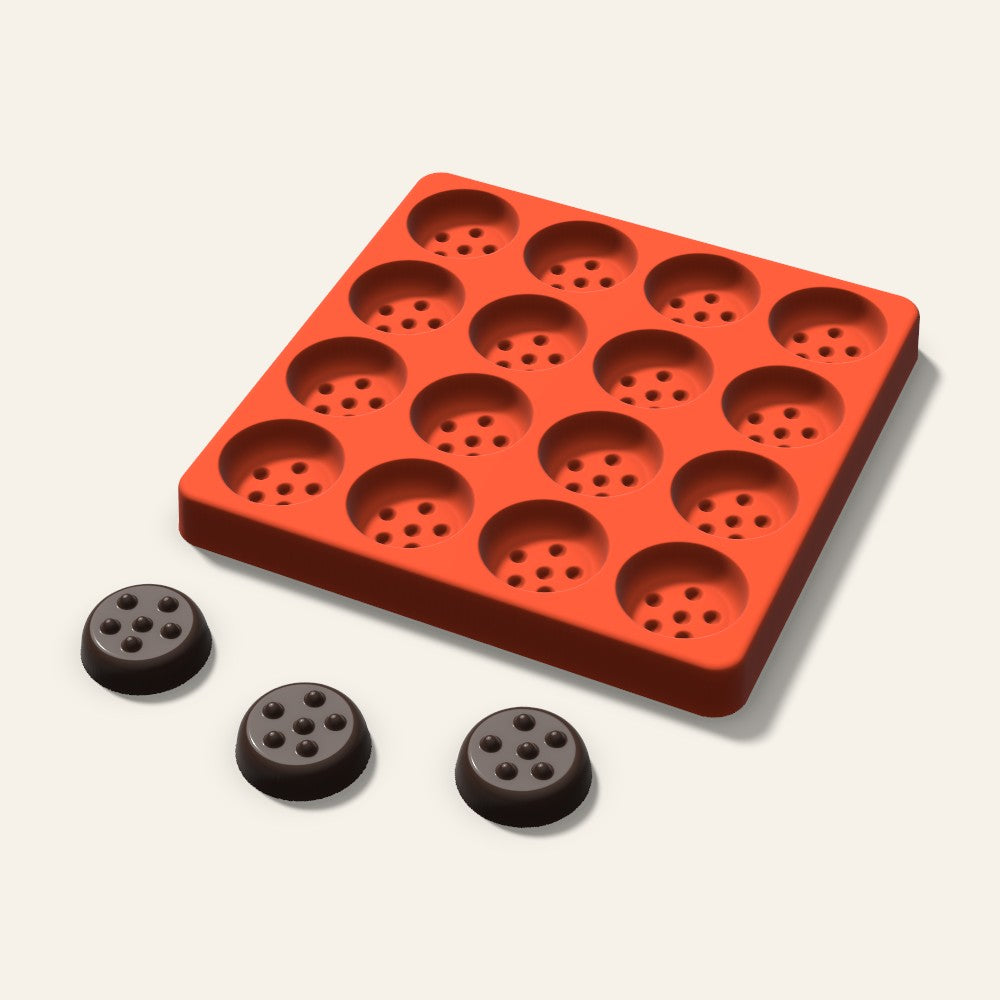 Cookie Candy Mold, 1.25 Inch, 16 Cavity, 3D render