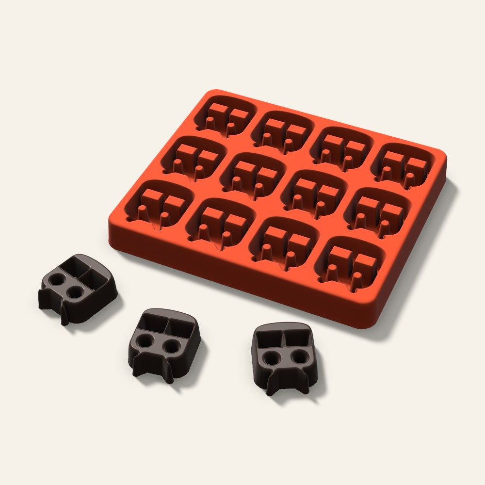 Train Chocolate Mold, 1.5 Inch, 12 Cavity, 3D render