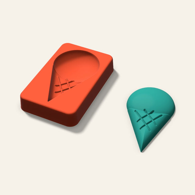 Ice Cream Cone Freshie Mold, 3.5 Inch, 3D render