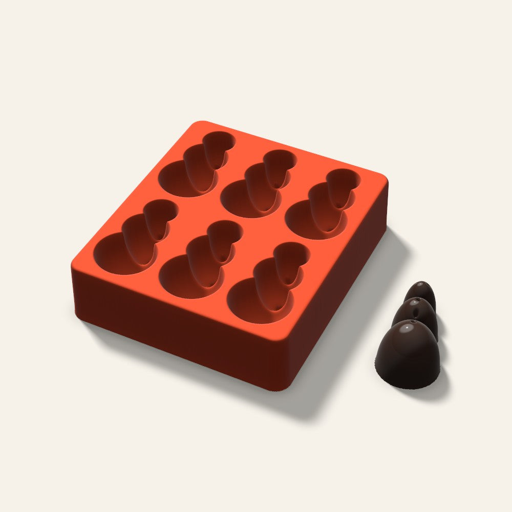 Snowman Mini Cake Mold, 2.5 Inch, 6 Cavity, 3D render