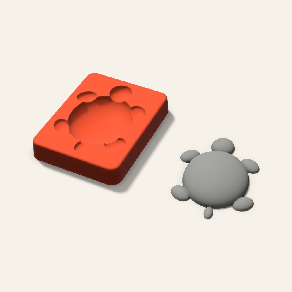 Turtle Plaster Ornament Mold, 3.5 Inch, 3D render