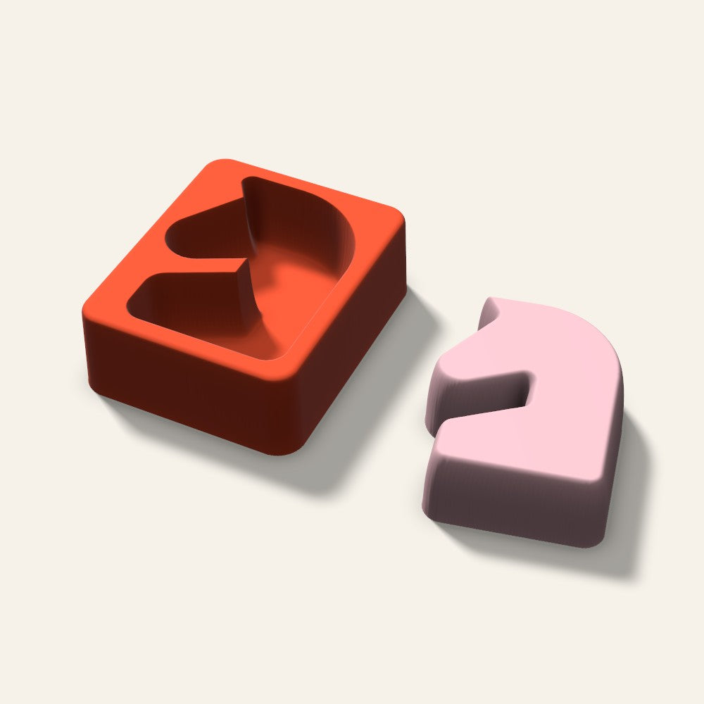 Chess Knight Soap Mold, 3 Inch, 3D render