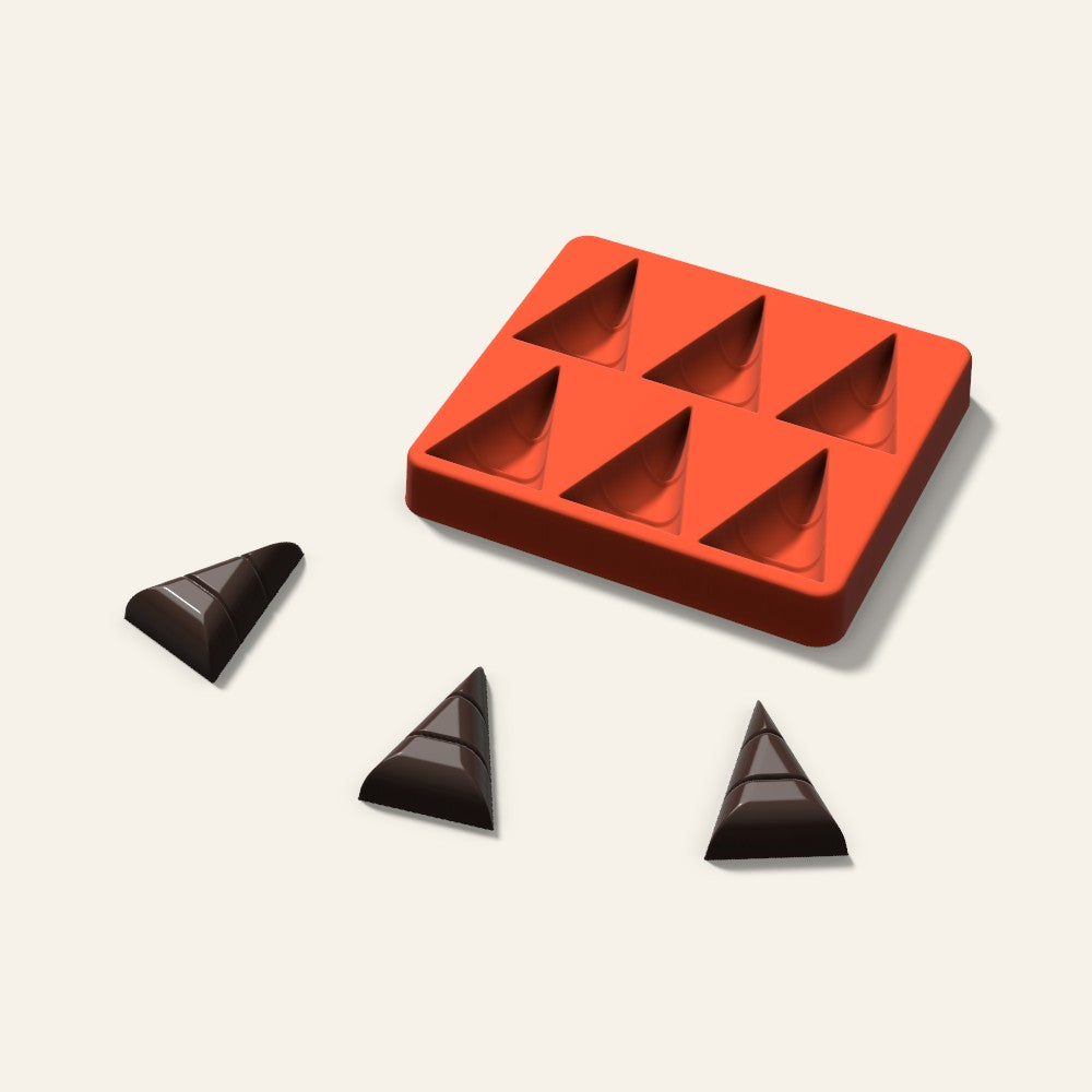 Candy Corn Chocolate Mold, 2 Inch, 6 Cavity, 3D render
