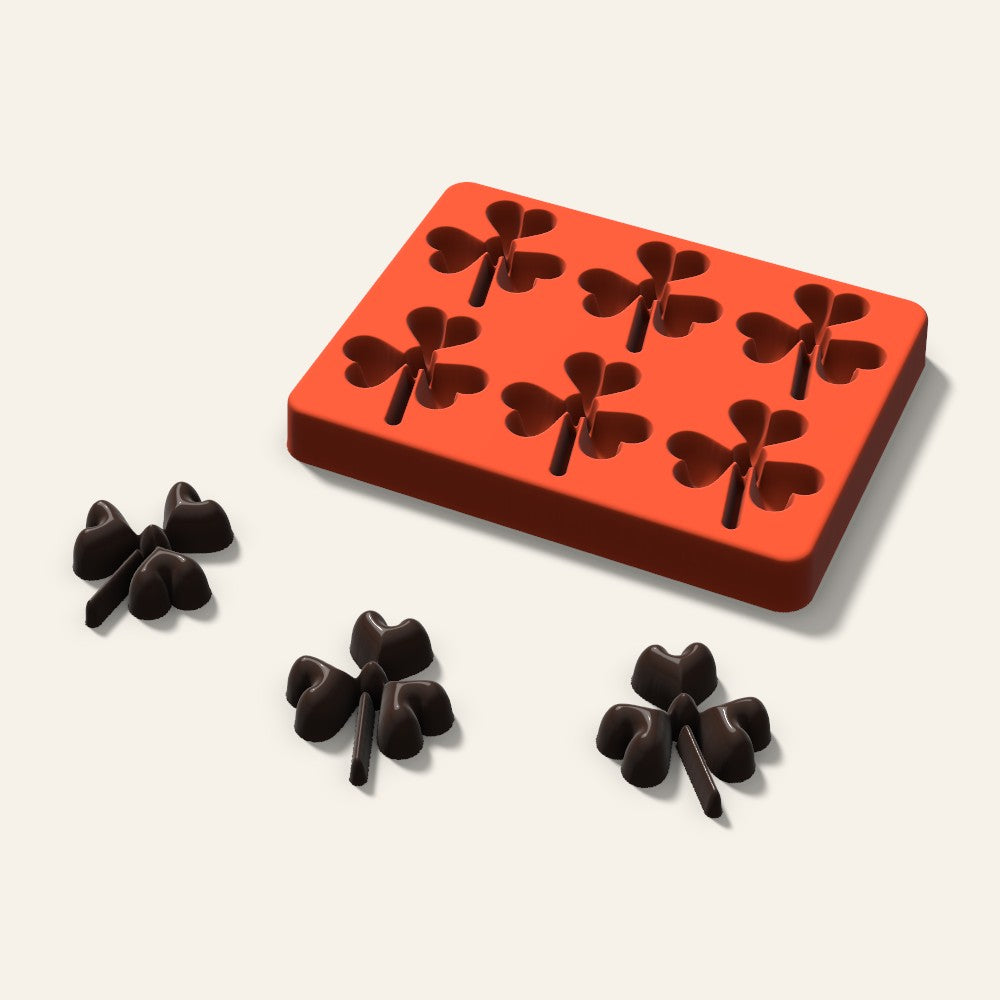 Shamrock Chocolate Mold, 2 Inch, 6 Cavity, 3D render