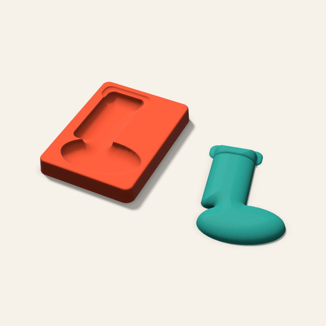 Stocking Freshie Mold, 5 Inch, 3D render