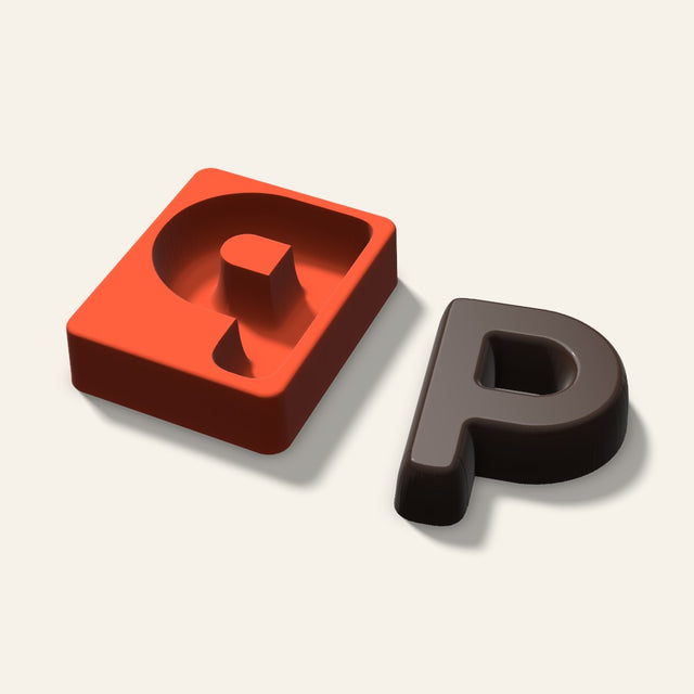 Letter P Mold, 4 Inch, 3D render