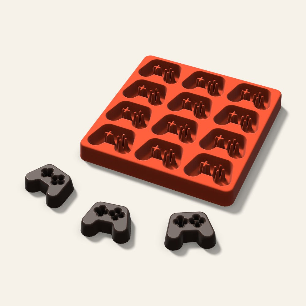 Game Controller Chocolate Mold, 1.75 Inch, 12 Cavity, 3D render