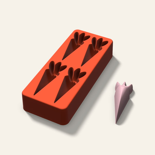Carrot Soap Mold, 3 Inch, 4 Cavity, 3D render