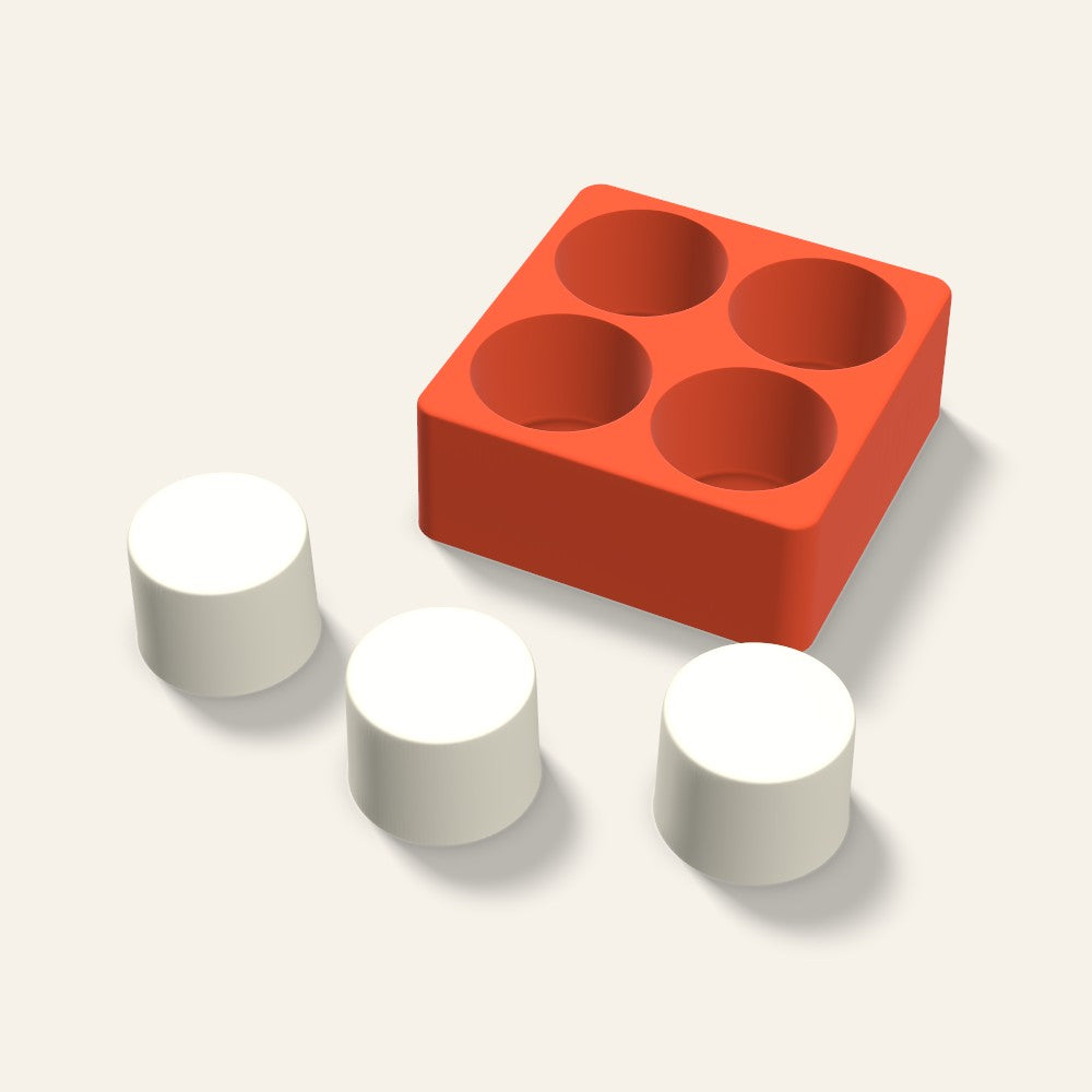 Pillar Votive Candle Mold, 2 x 1.5 Inch, 4 Cavity, 3D render