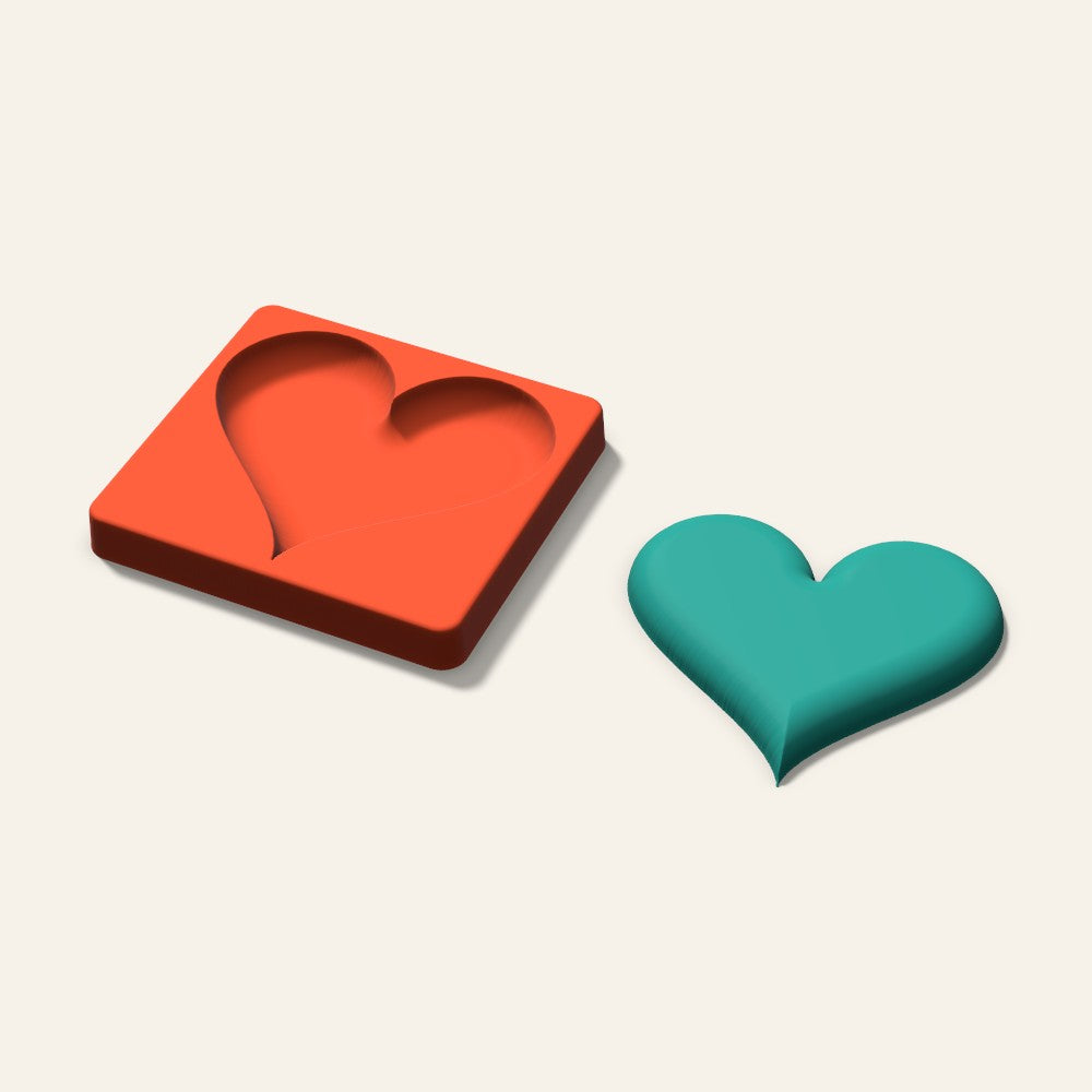 Heart Freshie Mold, 5 Inch, 3D render