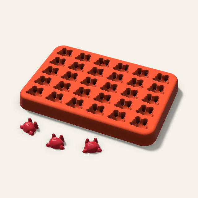 Frog Gummy Mold, 0.5 Inch, 30 Cavity, 3D render