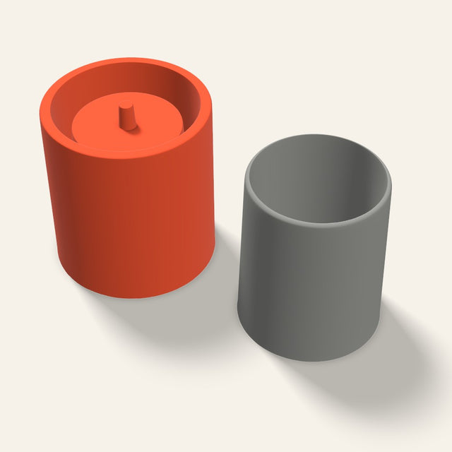 Tall Round Concrete Planter Mold, 4.5 Inch, 3D render