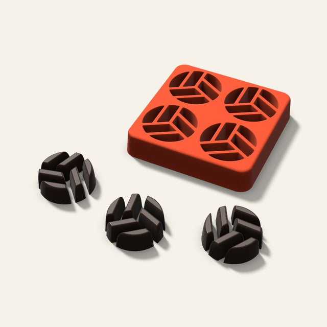 Volleyball Chocolate Mold, 1.5 Inch, 4 Cavity, 3D render