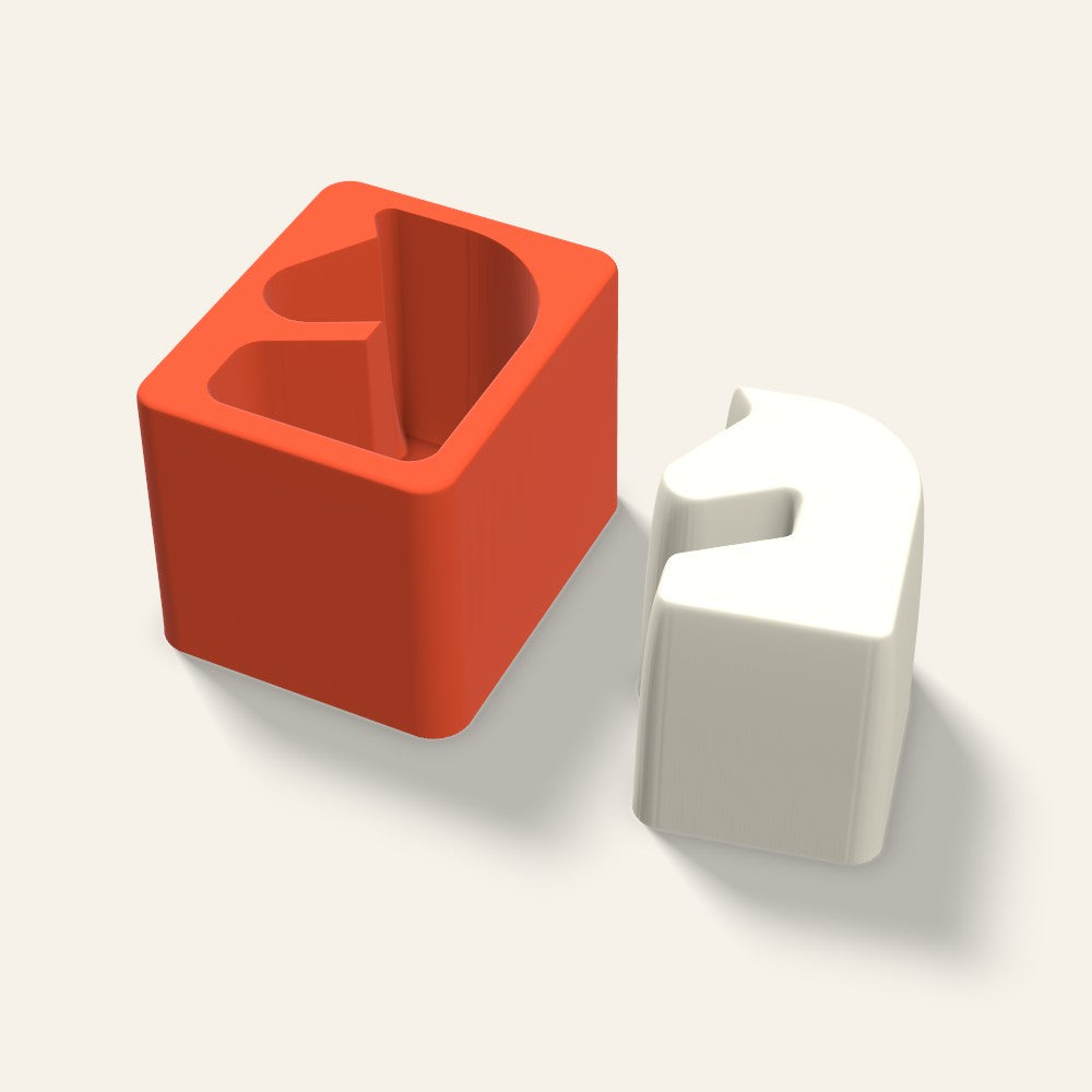 Chess Knight Candle Mold, 3 x 2.5 Inch, 3D render