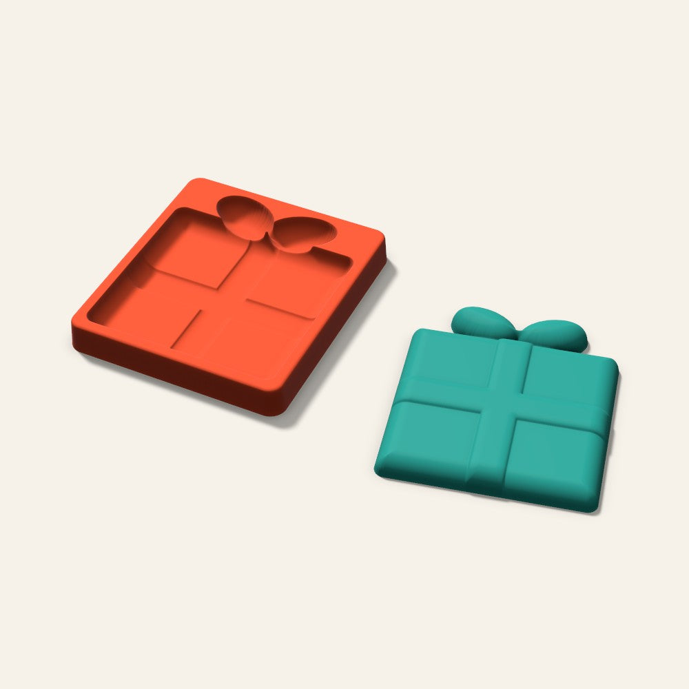 Gift Box Freshie Mold, 5 Inch, 3D render