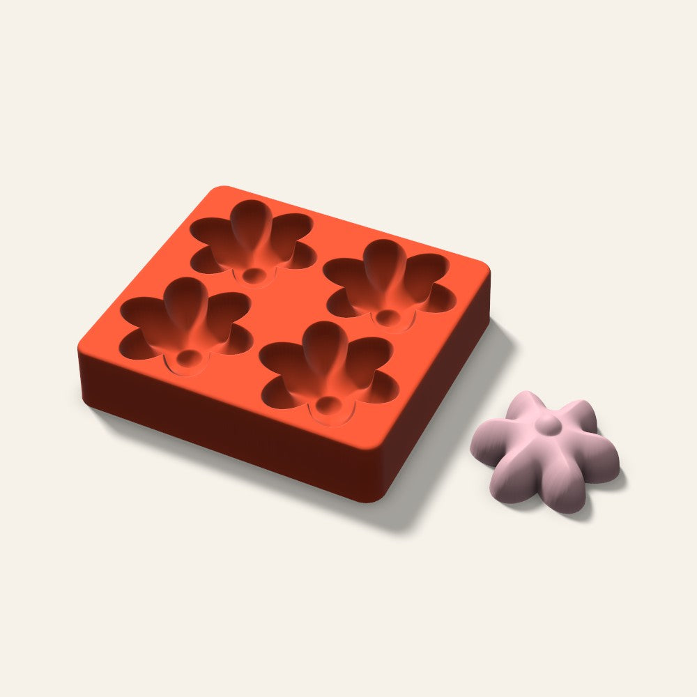 Blossom Soap Mold, 2.5 Inch, 4 Cavity, 3D render