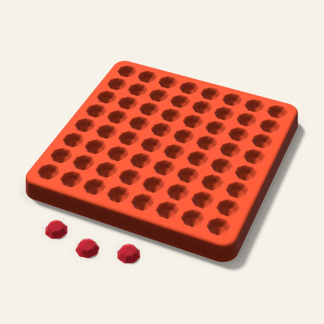 Octagon Gem Candy Mold, 0.5 Inch, 64 Cavity, 3D render