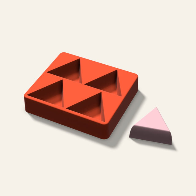 Triangle Soap Mold, 2.5 Inch, 4 Cavity, 3D render