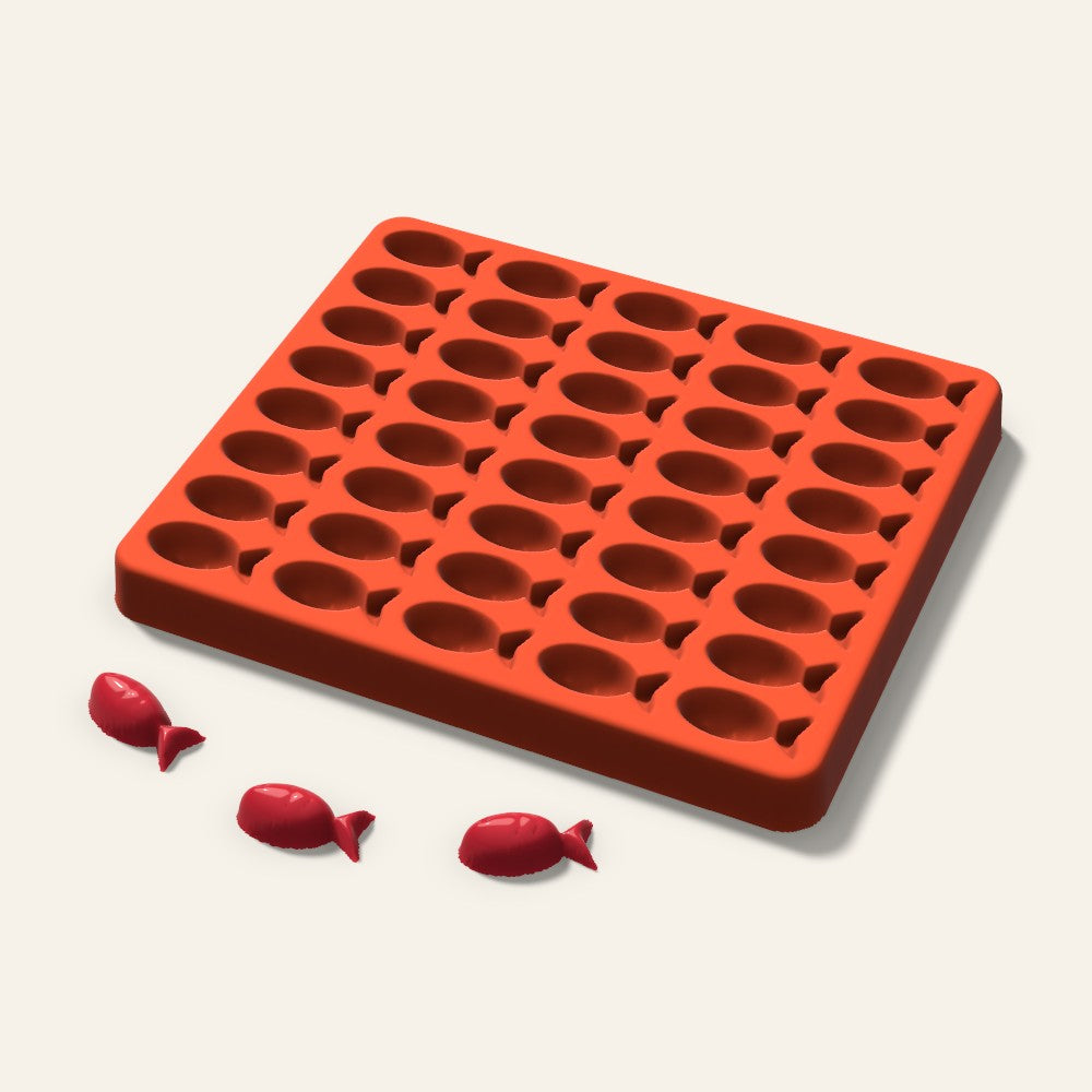 Fish Candy Mold, 1 Inch, 40 Cavity, 3D render