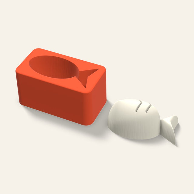 Fish Candle Mold, 3 x 1.5 Inch, 3D render