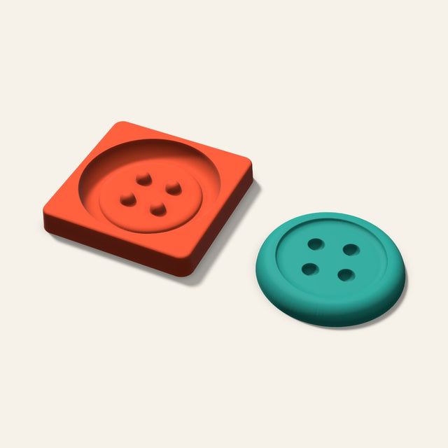 Button Freshie Mold, 4 Inch, 3D render