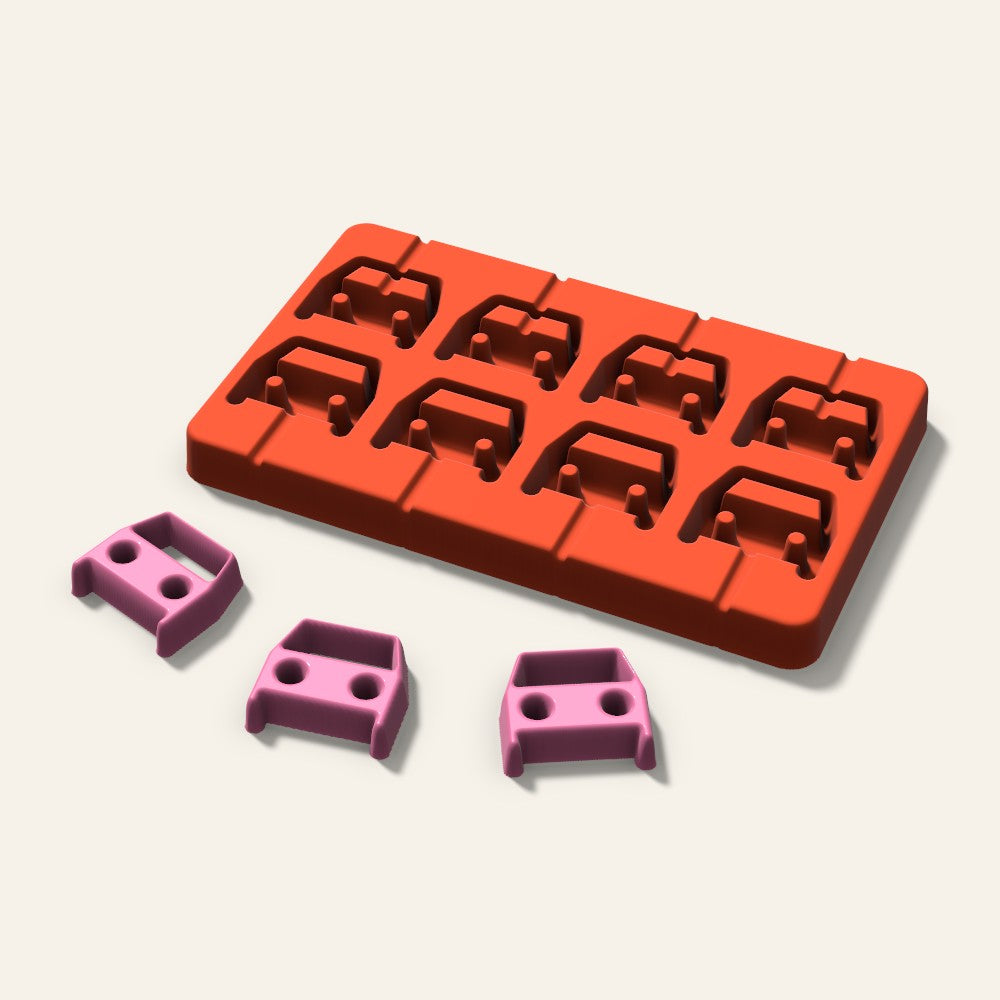 Car Lollipop Mold, 1.5 Inch, 8 Cavity, 3D render