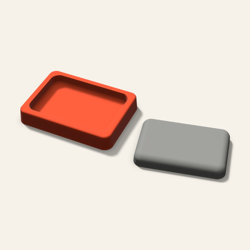 Rounded Rectangle Plaster Ornament Mold, 3.5 Inch