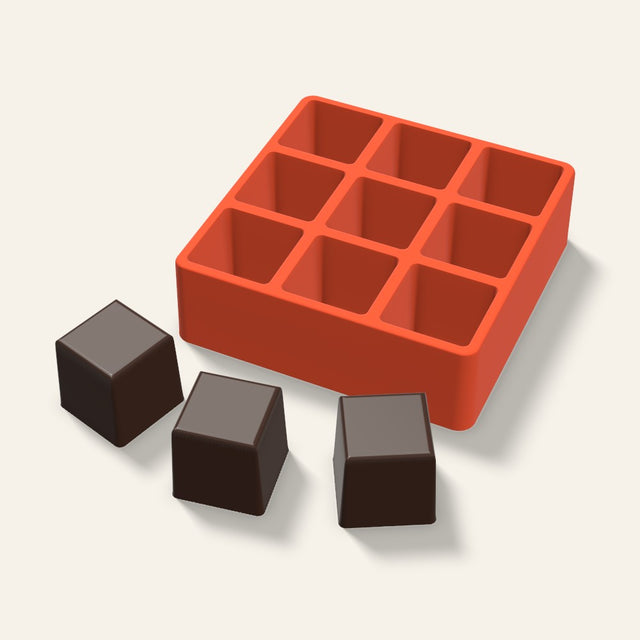 Cube Chocolate Mold, 1.75 Inch, 9 Cavity, 3D render