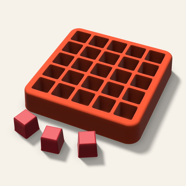 Cube Candy Mold, 0.5 Inch, 25 Cavity, 3D render