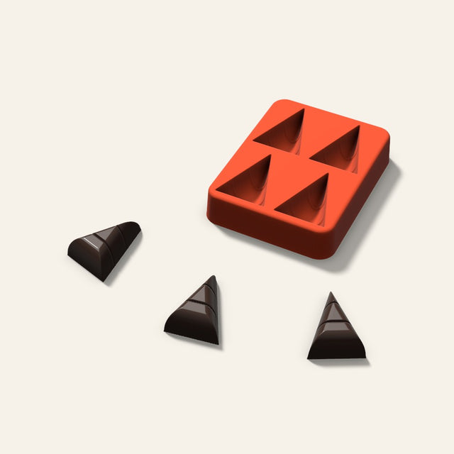 Candy Corn Chocolate Mold, 1.5 Inch, 4 Cavity, 3D render