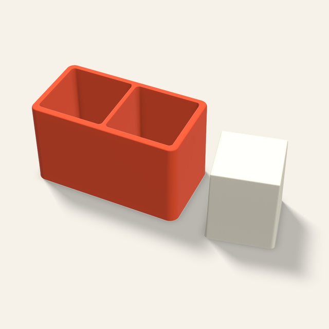 Square Pillar Votive Candle Mold, 2.5 x 3 Inch, 2 Cavity, 3D render