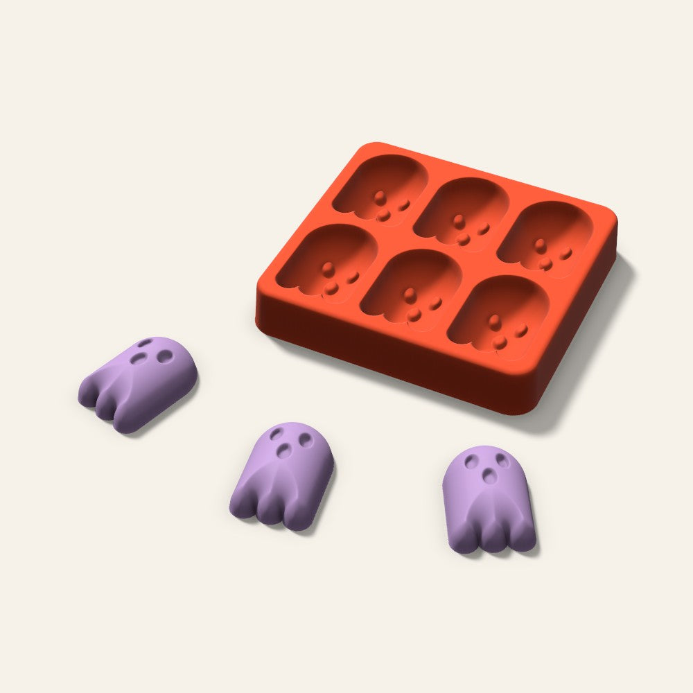 Ghost Wax Melt Mold, 1.5 Inch, 6 Cavity, 3D render