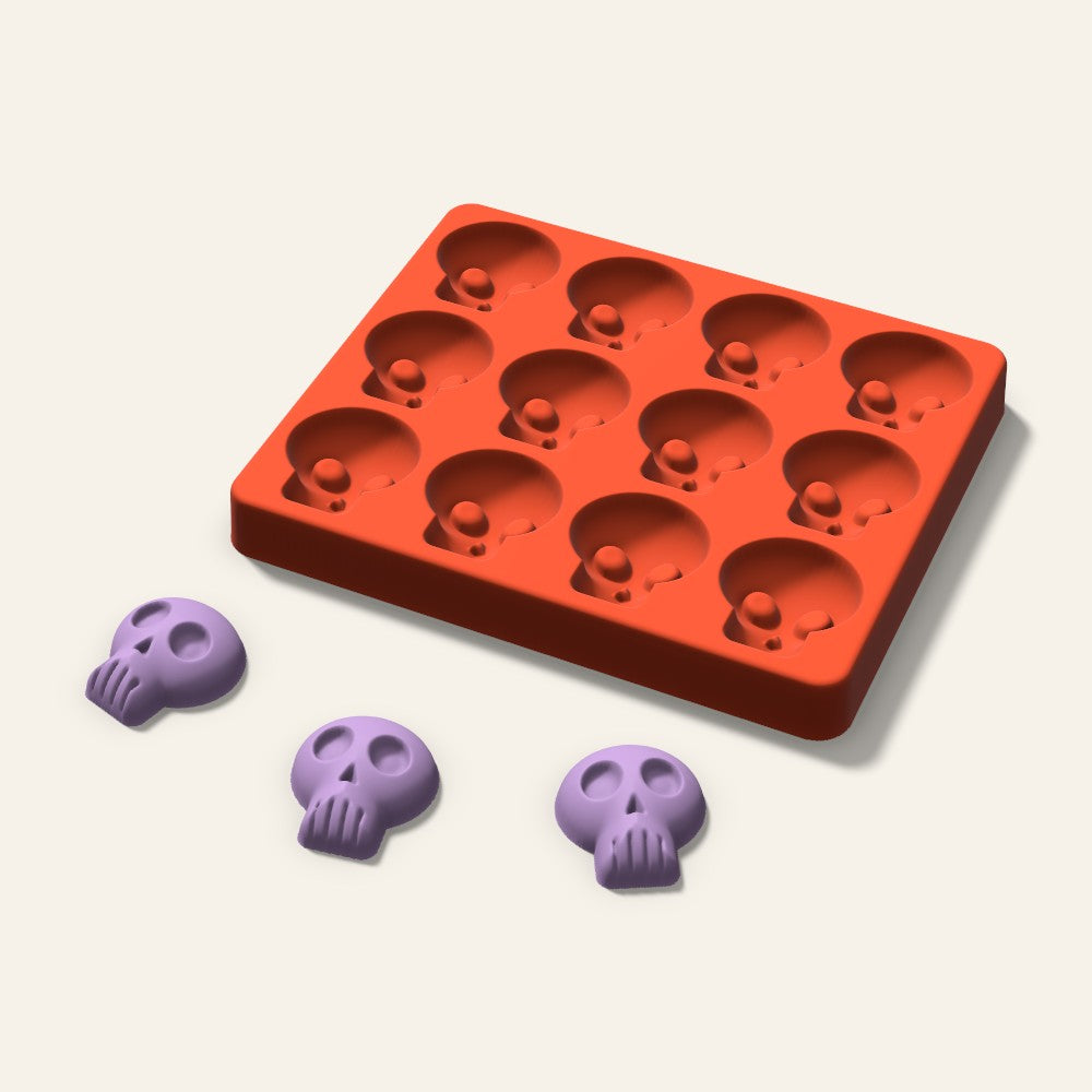 Skull Wax Melt Mold, 1.5 Inch, 12 Cavity, 3D render