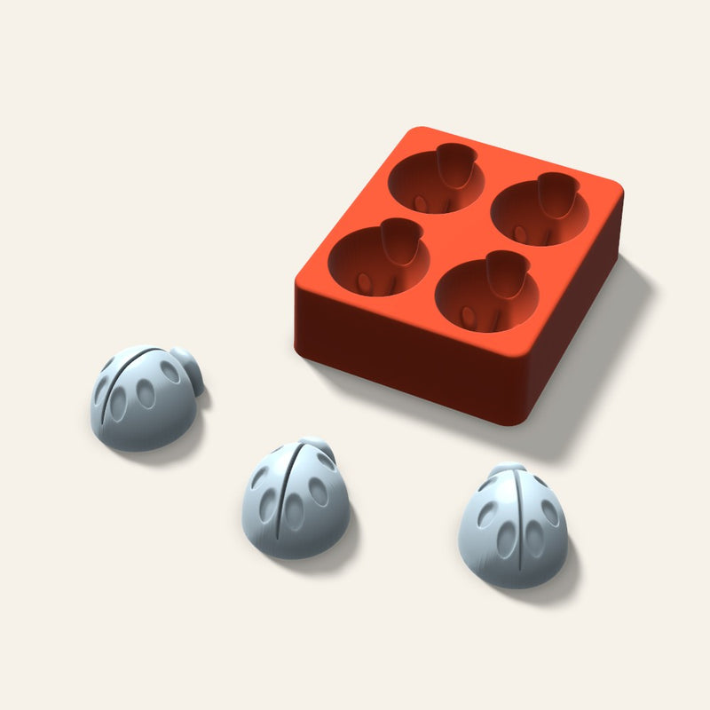 Ladybug Ice Mold, 2 Inch, 4 Cavity