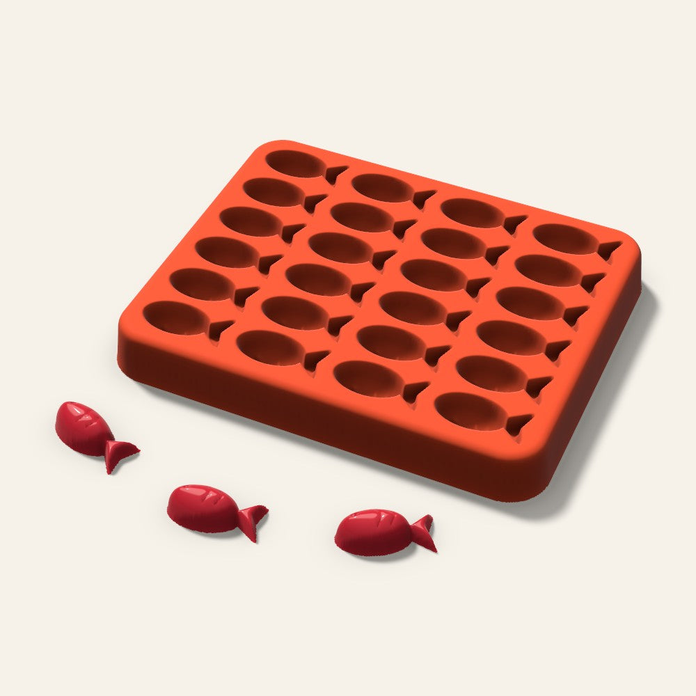 Fish Gummy Mold, 0.75 Inch, 24 Cavity, 3D render