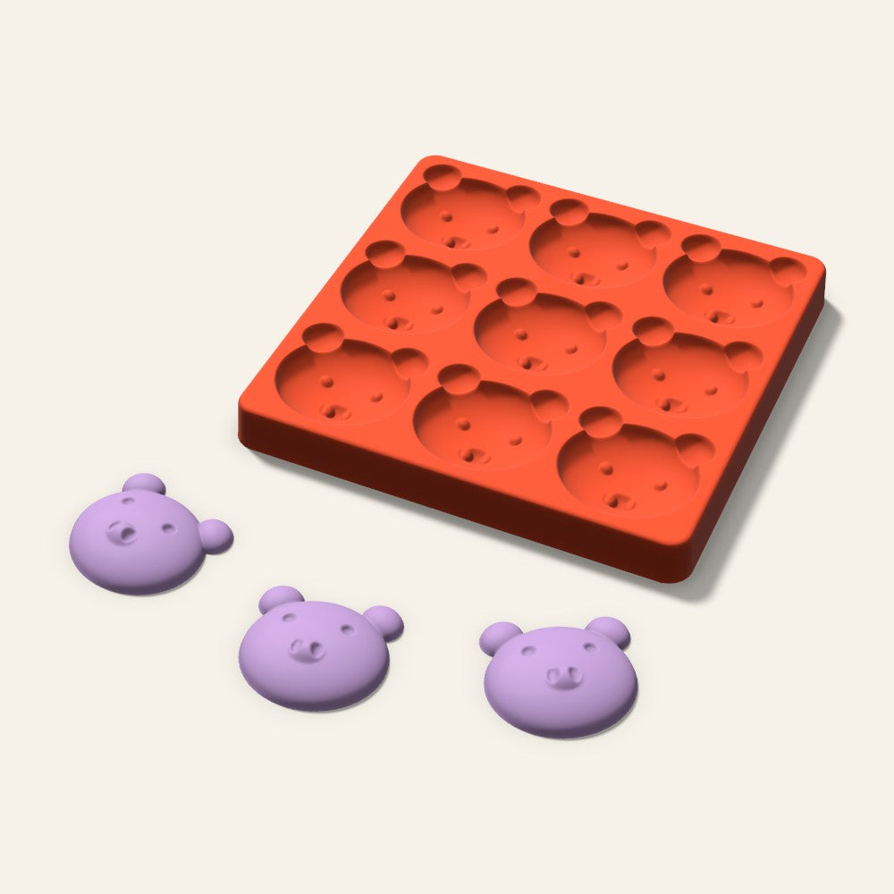 Pig Wax Melt Mold, 2 Inch, 9 Cavity, 3D render
