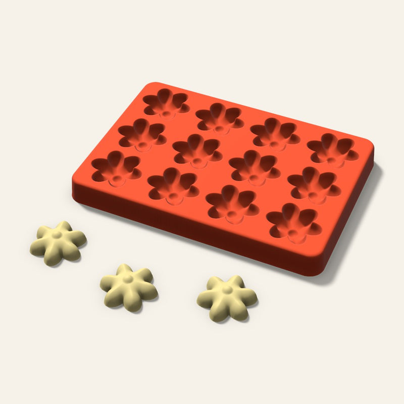 Blossom Butter Pat Mold, 1.25 Inch, 12 Cavity