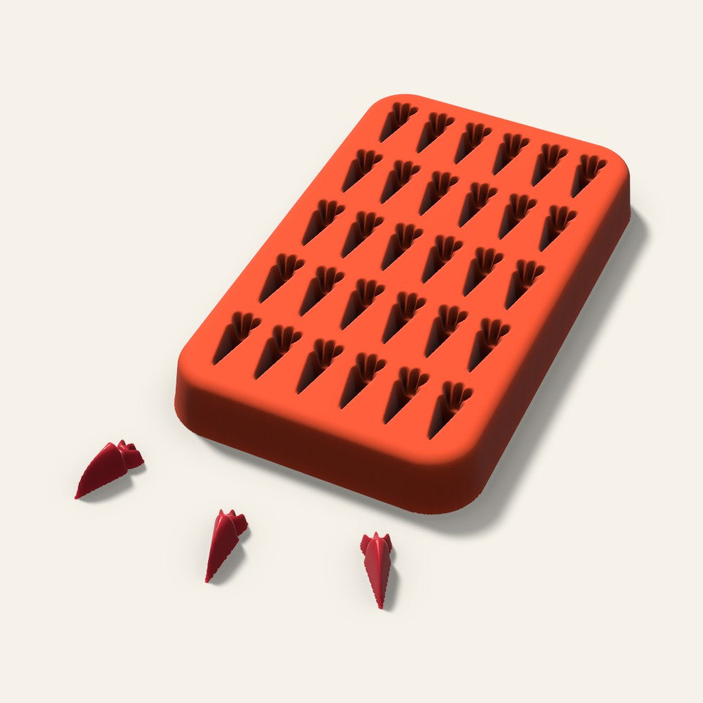 Carrot Gummy Mold, 0.5 Inch, 30 Cavity, 3D render